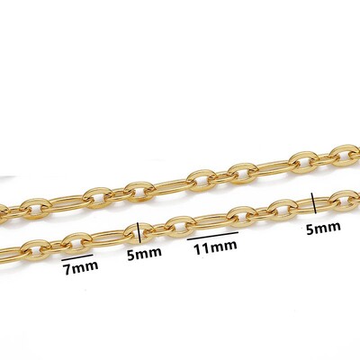 1 méter rozsdamentes acél nagy nehéz vaskos Hip Hop punk link arany színű láncok barkács ékszerek anyagok kézzel készített nyaklánc karkötők