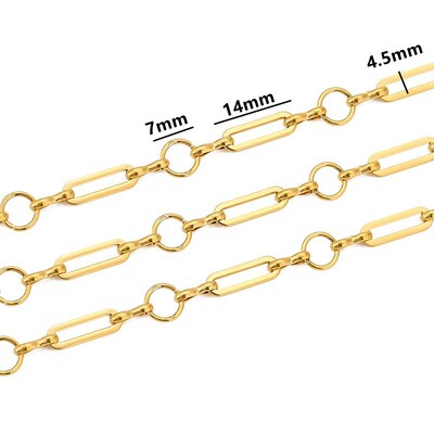 1 méter rozsdamentes acél nagy nehéz vaskos Hip Hop punk link arany színű láncok barkács ékszerek anyagok kézzel készített nyaklánc karkötők