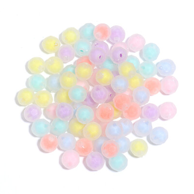 100 ks/sada 9,5 x 10 mm mix farieb okrúhle fazetované akrylové korálky s dvojitou vrstvou pre DIY remeslá darčekové ozdoby na výrobu odevných doplnkov