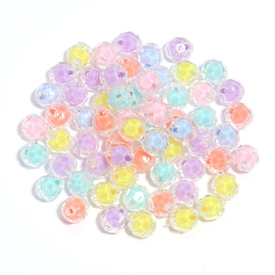 100 ks/sada 9,5 x 10 mm mix farieb okrúhle fazetované akrylové korálky s dvojitou vrstvou pre DIY remeslá darčekové ozdoby na výrobu odevných doplnkov