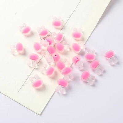 12x16mm 20ks matných, matne leštených farebných akrylových korálok s hlavou králika, dištančné korálky na výrobu šperkov, ručne vyrobený DIY náramok