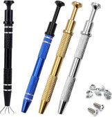 Profesionalus papuošalų laikiklis auskarų vėrimo rutulinio griebtuvo sraigtinio karoliuko paėmimo rašiklio įrankio griebtuvo šakelės pincetas su 4 nagais pasidaryk pats.