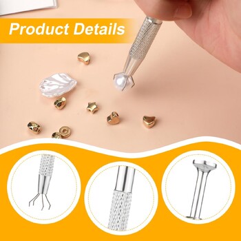 Επαγγελματική θήκη κοσμημάτων Piercing Ball Grabber Screw Bead Pick Up Pen Tool Gripper Prong Tweezers W/ 4 Claws DIY Εργαλείο κατασκευής