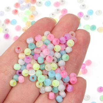 500Pcs/Παρτίδα 4mm Στρογγυλά Cat Eye Glass Seed Beads Colorful Spacer Loose Beads For DIY Crafts Ornament Making Finding Accessories