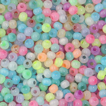 500Pcs/Παρτίδα 4mm Στρογγυλά Cat Eye Glass Seed Beads Colorful Spacer Loose Beads For DIY Crafts Ornament Making Finding Accessories