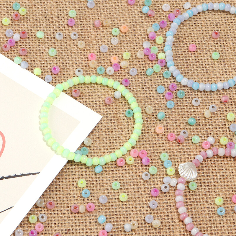 500 db/tétel 4 mm-es kerek macskaszem üvegmag gyöngyök színes távtartó laza gyöngyök barkácsoláshoz kézművességhez díszkészítéshez szükséges kiegészítők