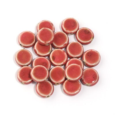 10 ks/sada 15 mm kvetinové glazúrované keramické korálky ploché okrúhle dištančné voľné korálky s príveskom pre DIY remeselné ozdoby na výrobu odevných doplnkov