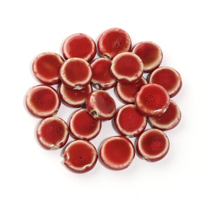 10 ks/sada 15 mm kvetinové glazúrované keramické korálky ploché okrúhle dištančné voľné korálky s príveskom pre DIY remeselné ozdoby na výrobu odevných doplnkov