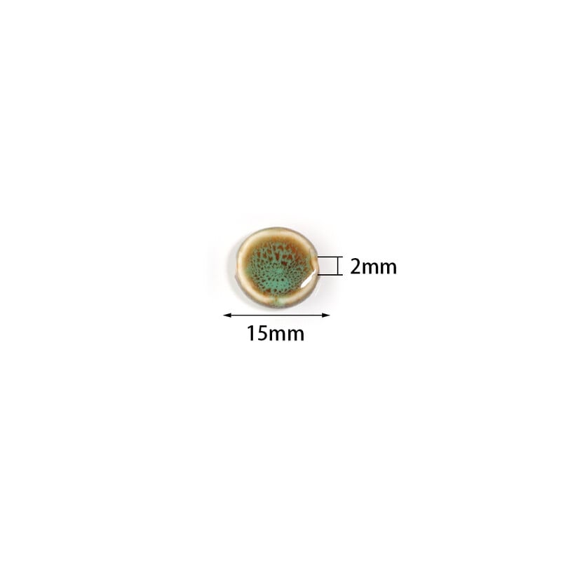 10 ks/sada 15 mm kvetinové glazúrované keramické korálky ploché okrúhle dištančné voľné korálky s príveskom pre DIY remeselné ozdoby na výrobu odevných doplnkov