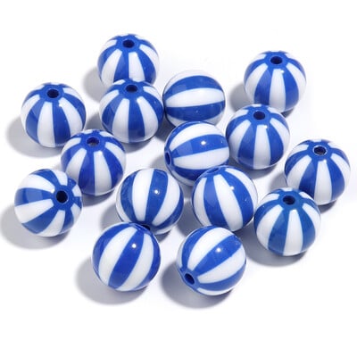 10-20 ks/sada 12-20 mm okrúhle akrylové korálky s prúžkami, voľné korálky s veľkým otvorom pre DIY remeslá, výrobu ozdôb, odevné doplnky