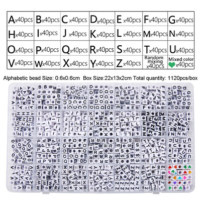 960-1200db akril 26 betűs gyöngy szív alakú négyzet gyöngy lapos gyöngy kézzel készített barkács karkötő nyaklánc ékszer ékszer ékszer anyag