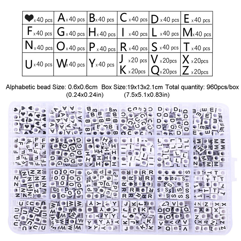 960-1200db akril 26 betűs gyöngy szív alakú négyzet gyöngy lapos gyöngy kézzel készített barkács karkötő nyaklánc ékszer ékszer ékszer anyag
