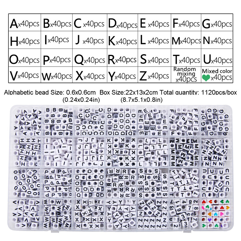 960-1200db akril 26 betűs gyöngy szív alakú négyzet gyöngy lapos gyöngy kézzel készített barkács karkötő nyaklánc ékszer ékszer ékszer anyag