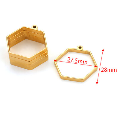 10 komada Geometrijski šarm od nehrđajućeg čelika, šuplje ljepilo, prazna ladica za privjeske, okvir, privjesci za pribor za izradu nakita, nalazi