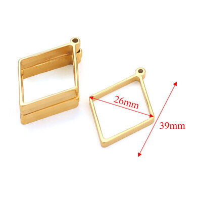 10 komada Geometrijski šarm od nehrđajućeg čelika, šuplje ljepilo, prazna ladica za privjeske, okvir, privjesci za pribor za izradu nakita, nalazi