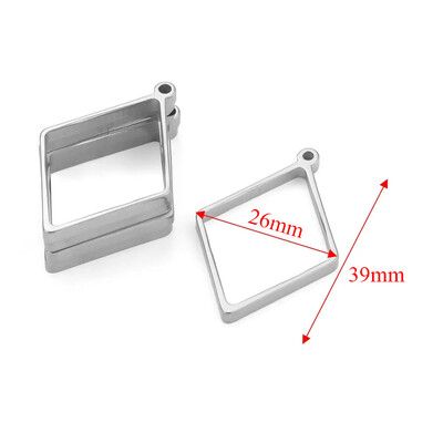 10 komada Geometrijski šarm od nehrđajućeg čelika, šuplje ljepilo, prazna ladica za privjeske, okvir, privjesci za pribor za izradu nakita, nalazi