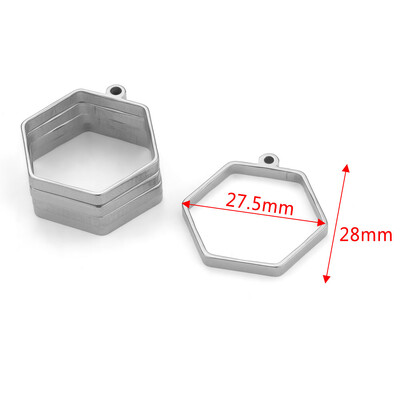 10 komada Geometrijski šarm od nehrđajućeg čelika, šuplje ljepilo, prazna ladica za privjeske, okvir, privjesci za pribor za izradu nakita, nalazi