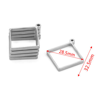 10 komada Geometrijski šarm od nehrđajućeg čelika, šuplje ljepilo, prazna ladica za privjeske, okvir, privjesci za pribor za izradu nakita, nalazi