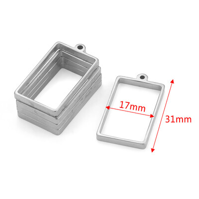 10 komada Geometrijski šarm od nehrđajućeg čelika, šuplje ljepilo, prazna ladica za privjeske, okvir, privjesci za pribor za izradu nakita, nalazi