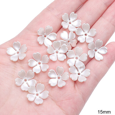 Körülbelül 20-50 dbABS Alien Pearl Daisy Három szirom virággyöngyök egyedi laza gyöngyök kézzel készített barkács készítés ékszer készítés nyaklánc fülbevaló zsidó