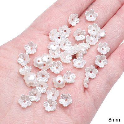 Körülbelül 20-50 dbABS Alien Pearl Daisy Három szirom virággyöngyök egyedi laza gyöngyök kézzel készített barkács készítés ékszer készítés nyaklánc fülbevaló zsidó