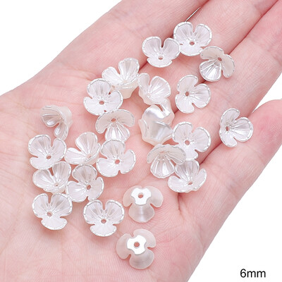 Körülbelül 20-50 dbABS Alien Pearl Daisy Három szirom virággyöngyök egyedi laza gyöngyök kézzel készített barkács készítés ékszer készítés nyaklánc fülbevaló zsidó