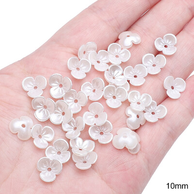 Körülbelül 20-50 dbABS Alien Pearl Daisy Három szirom virággyöngyök egyedi laza gyöngyök kézzel készített barkács készítés ékszer készítés nyaklánc fülbevaló zsidó