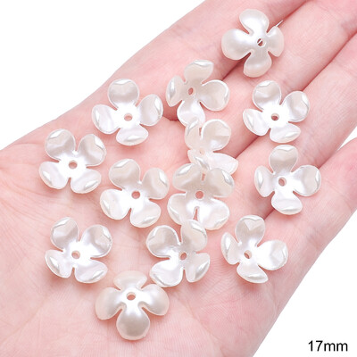 Körülbelül 20-50 dbABS Alien Pearl Daisy Három szirom virággyöngyök egyedi laza gyöngyök kézzel készített barkács készítés ékszer készítés nyaklánc fülbevaló zsidó