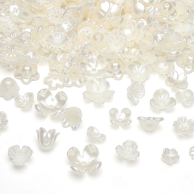 Körülbelül 20-50 dbABS Alien Pearl Daisy Három szirom virággyöngyök egyedi laza gyöngyök kézzel készített barkács készítés ékszer készítés nyaklánc fülbevaló zsidó