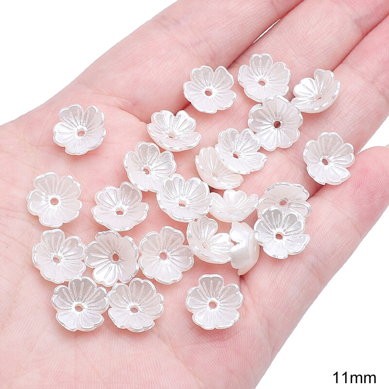 Körülbelül 20-50 dbABS Alien Pearl Daisy Három szirom virággyöngyök egyedi laza gyöngyök kézzel készített barkács készítés ékszer készítés nyaklánc fülbevaló zsidó