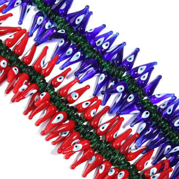 5τμχ/Παρτίδα 9x30mm Γυάλινο μενταγιόν τσίλι με μοτίβο ματιών Κολιέ Βραχιόλι Αξεσουάρ για αποκριάτικο πάρτι