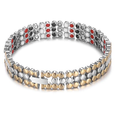 Brățări magnetice RainSo pentru bărbați și femei Bioenergie terapie 3500 Gaus Farmecul Sănătate Bijuterii de lux din oțel inoxidabil