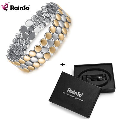 Brățări magnetice RainSo pentru bărbați și femei Bioenergie terapie 3500 Gaus Farmecul Sănătate Bijuterii de lux din oțel inoxidabil