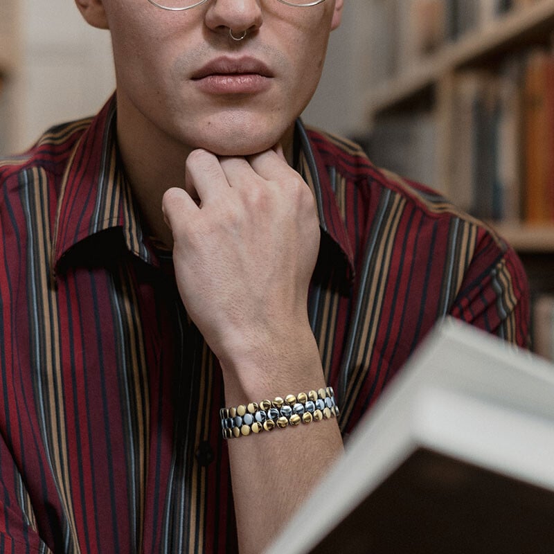 Brățări magnetice RainSo pentru bărbați și femei Bioenergie terapie 3500 Gaus Farmecul Sănătate Bijuterii de lux din oțel inoxidabil