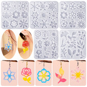 Mold DIY din rășină epoxidică, cu cristal, în formă de floare, pentru pandantiv pentru cercei