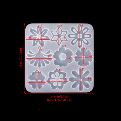 Mold DIY din rășină epoxidică, cu cristal, în formă de floare, pentru pandantiv pentru cercei