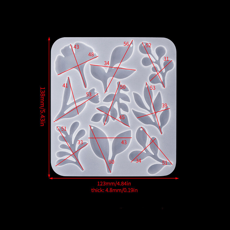 Mold DIY din rășină epoxidică, cu cristal, în formă de floare, pentru pandantiv pentru cercei