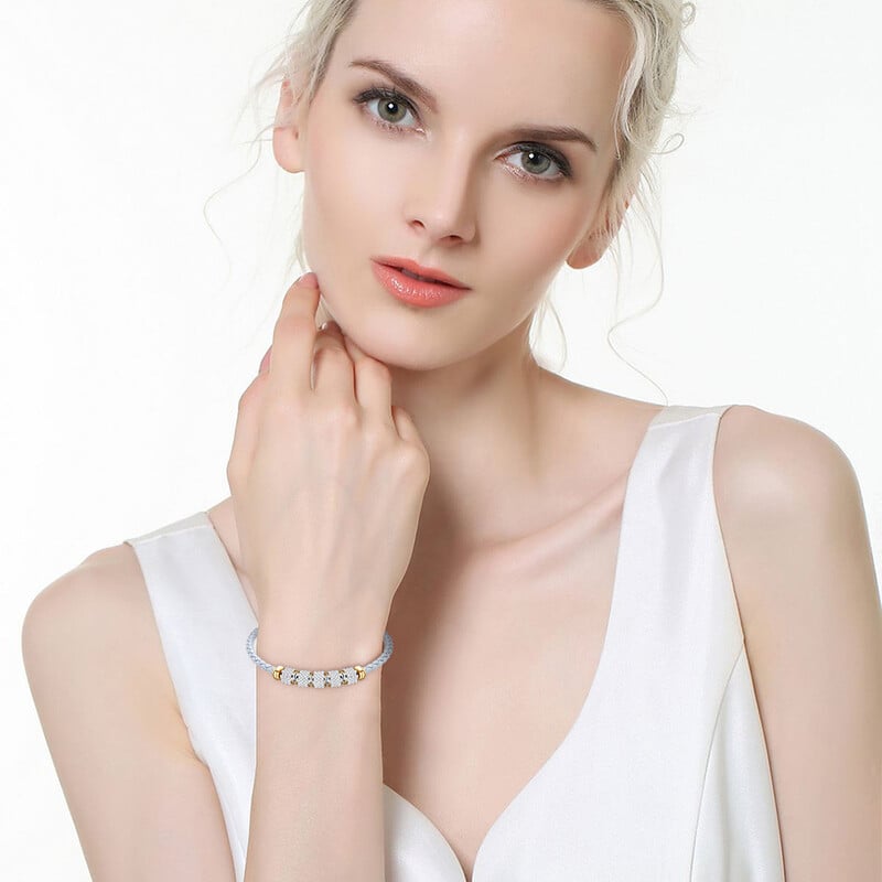 Modni ženski modni nakit, narukvica s kožnim užetom od nehrđajućeg čelika, narukvica s privjeskom od nehrđajućeg čelika