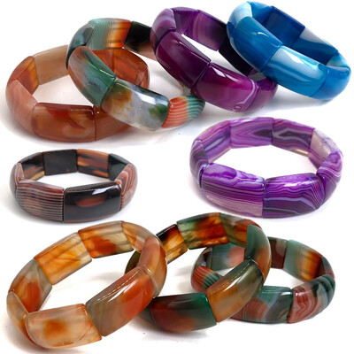 Természetes kő Botswana achát Kvarc kristály gyöngy karkötő barkács ékszer energia Karkötők Stretch Chain karkötők nőknek 18X25MM