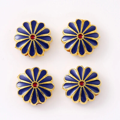 12 tk 12mm metallist Väike karikakra emailiga päevalille vahehelmed DIY trendikas käevõru jalavõru ühe ripatsiga tilgasulamist rant