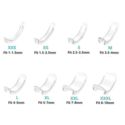 8 vnt./rinkinys Silikoninis nematomas skaidraus žiedo dydžio reguliatorius dydžio keitiklis atsilaisvinusių žiedų reduktorius