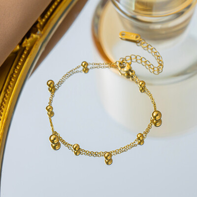 Nove moderne pozlaćene narukvice od nehrđajućeg čelika Nakit Vodootporna mulit okrugla kuglasta narukvica za žene Boho nakit