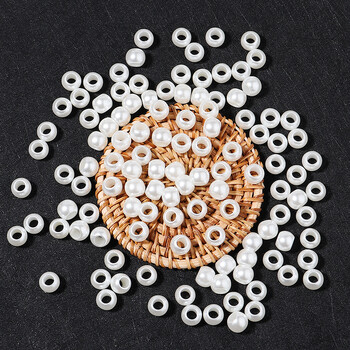 5-300Pcs/Παρτίδα 6-30mm ABS Imitation Pearl Beads With Big Hole Spacer Loose Beads For DIY Crafts Ornament Making Clothing Accesso