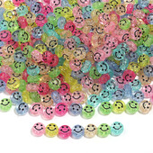 100 tk 10x6mm värvilised rõõmsad näohelmed käevõrude jaoks võlu loomiseks lahtised ümmargused vahehelmed DIY käsitsi valmistatud kõrvarõngatarvikud