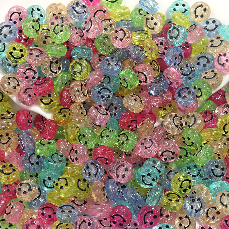 100 tk 10x6mm värvilised rõõmsad näohelmed käevõrude jaoks võlu loomiseks lahtised ümmargused vahehelmed DIY käsitsi valmistatud kõrvarõngatarvikud