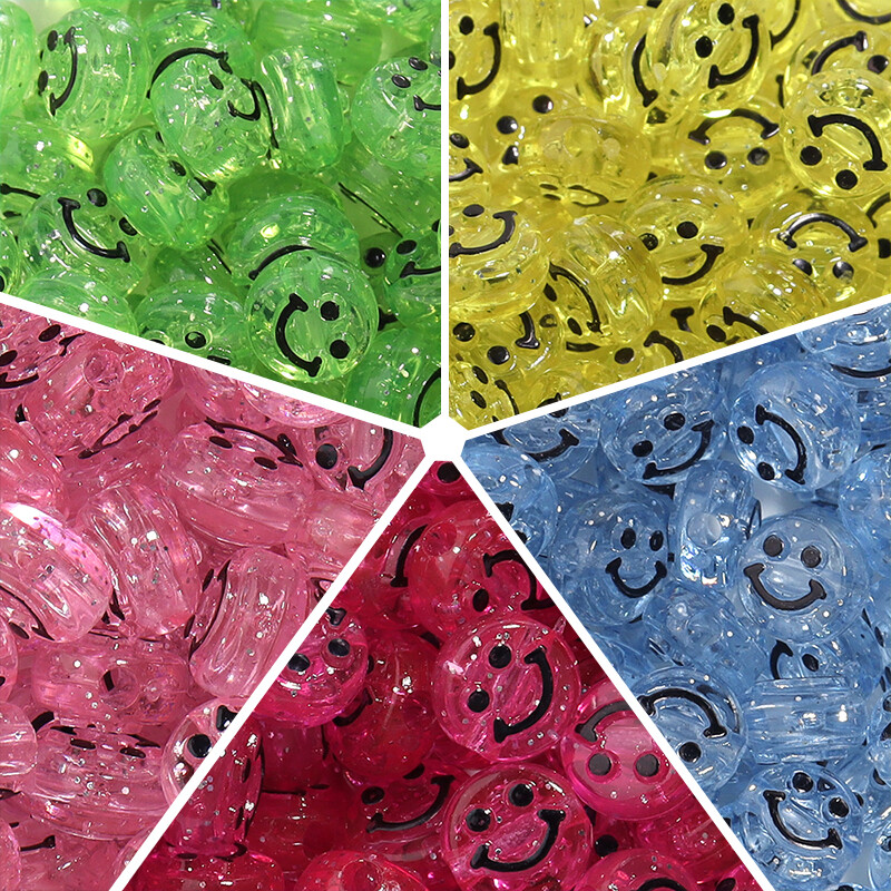 100 tk 10x6mm värvilised rõõmsad näohelmed käevõrude jaoks võlu loomiseks lahtised ümmargused vahehelmed DIY käsitsi valmistatud kõrvarõngatarvikud