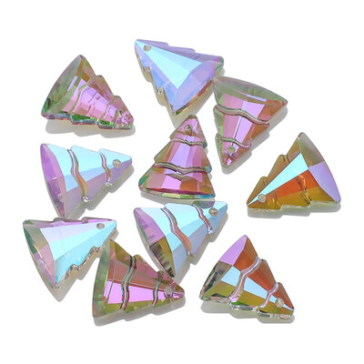 10 tk 13x16 mm rohelisest kristallist klaasist ripatsid helmed jõulupuu kujuga meisterdamine võlude tegemine kaelakee rõivad ehted aksessuaarid