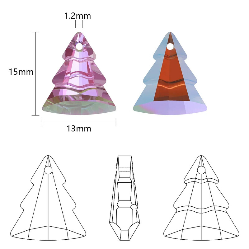 10 tk 13x16 mm rohelisest kristallist klaasist ripatsid helmed jõulupuu kujuga meisterdamine võlude tegemine kaelakee rõivad ehted aksessuaarid