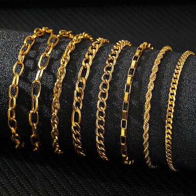 Nerūsējošā tērauda rokassprādzes komplekts, jauns, daudzveidīgs, pieskaņots ķēdes regulējams populārs aproču komplekts sievietēm rotaslietas ballītes dāvanai