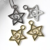 10kom/pak. Jednostavne legure Swirl Star Charms Pentagram Privjesci DIY Narukvice Ogrlice Nakit Dodaci